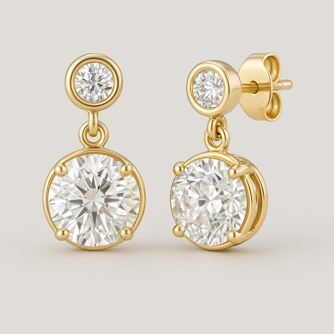 Enfold Solitaire Detachable Stud Earrings (LAB-Grown Diamonds)