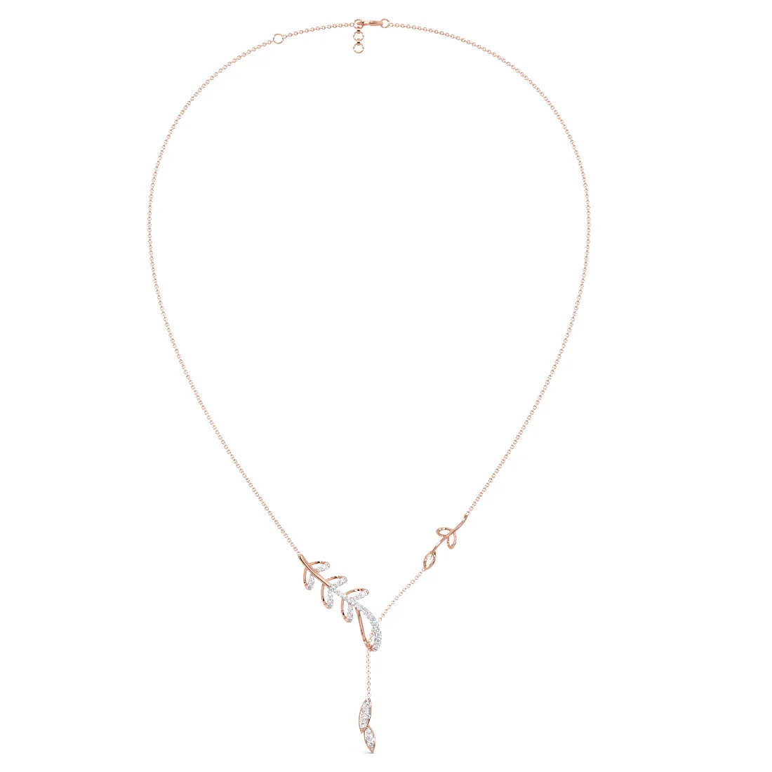 Foliole Diamond Lariat Necklace