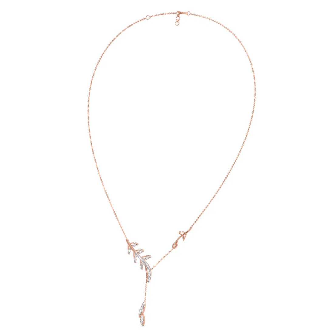 Foliole Diamond Lariat Necklace