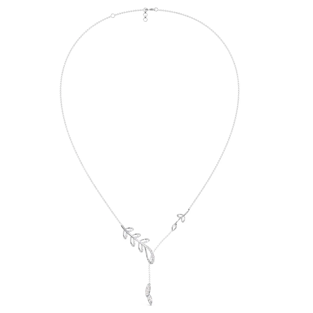 Foliole Diamond Lariat Necklace