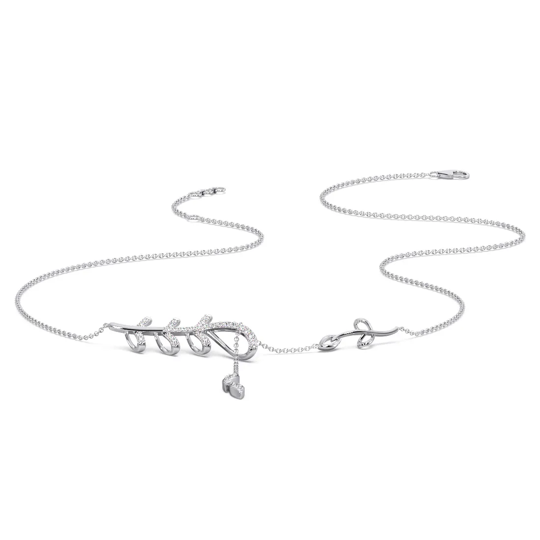 Foliole Diamond Lariat Necklace