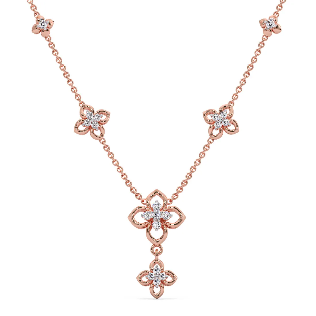 Spring Leaves Diamond Collar Necklace