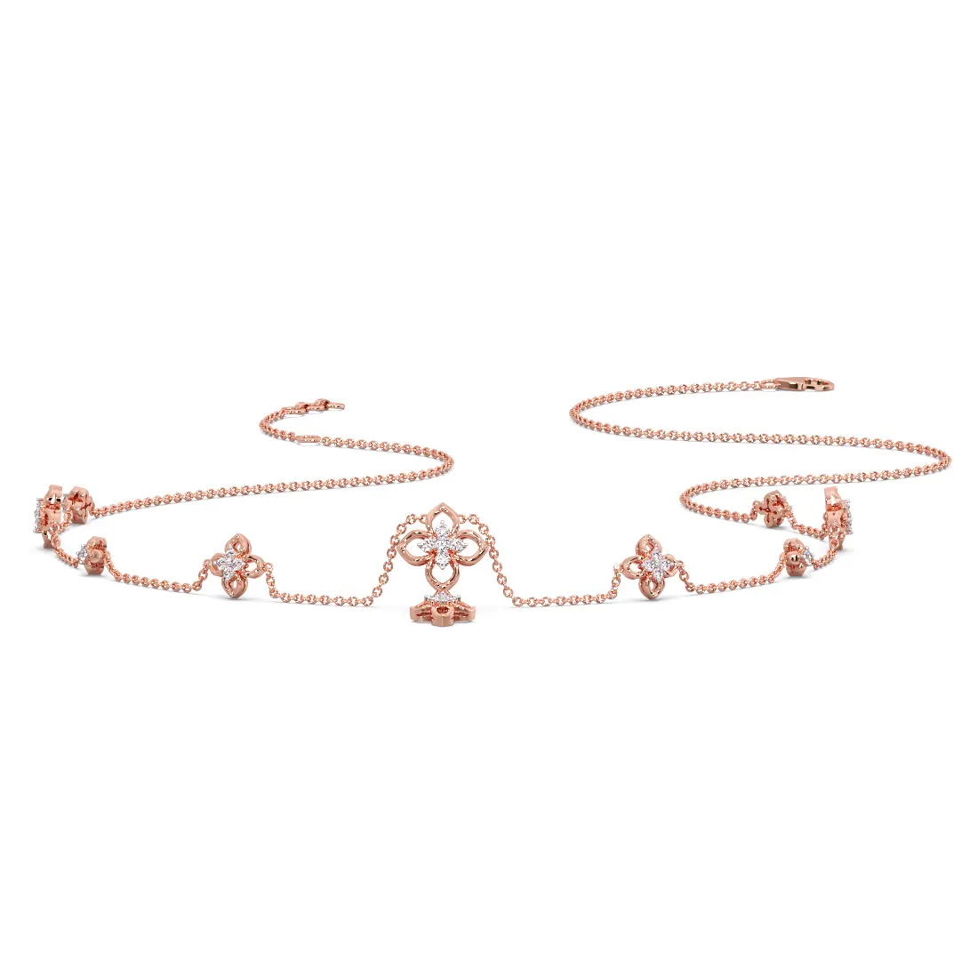 Spring Leaves Diamond Collar Necklace
