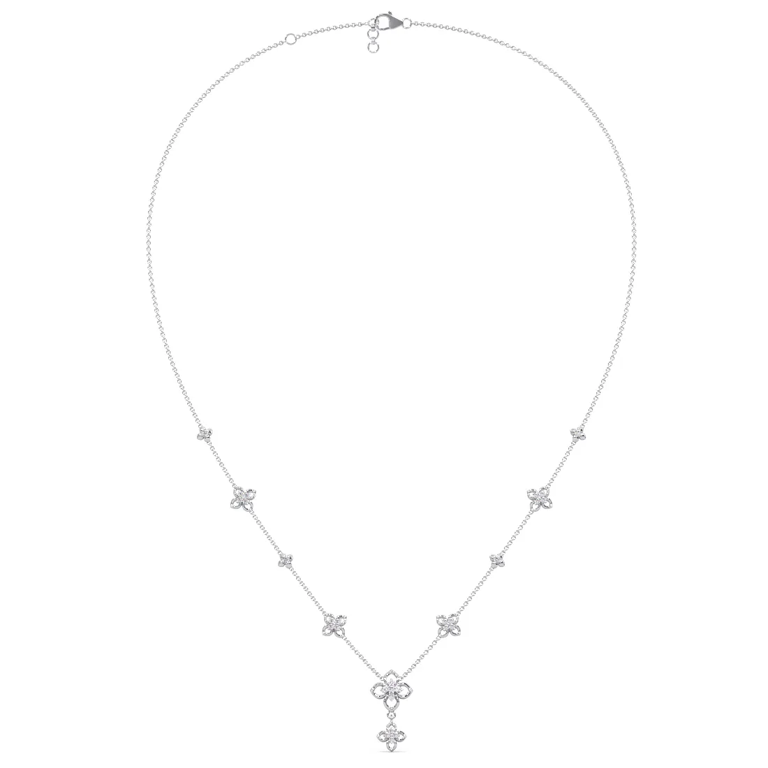 Spring Leaves Diamond Collar Necklace